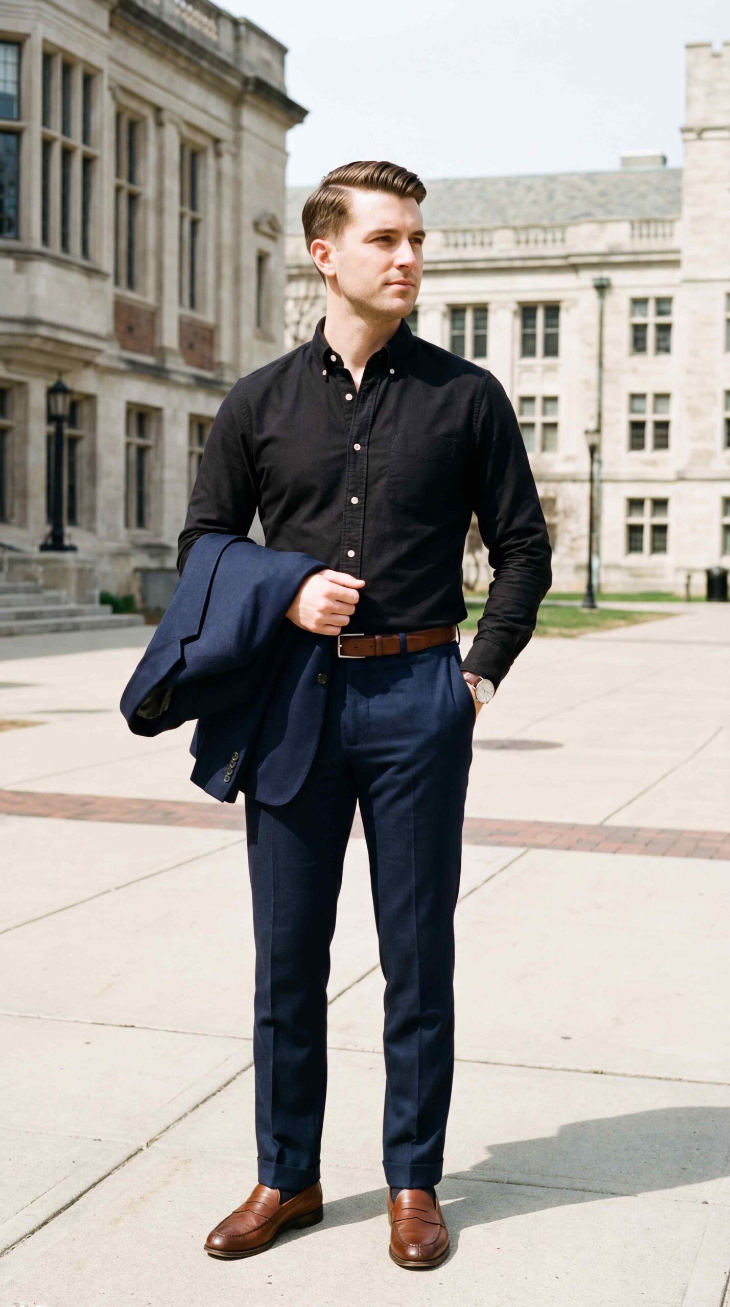 11 Black Shirt Outfit Men That Never Go Out Of Style Preppy Black Shirt Style