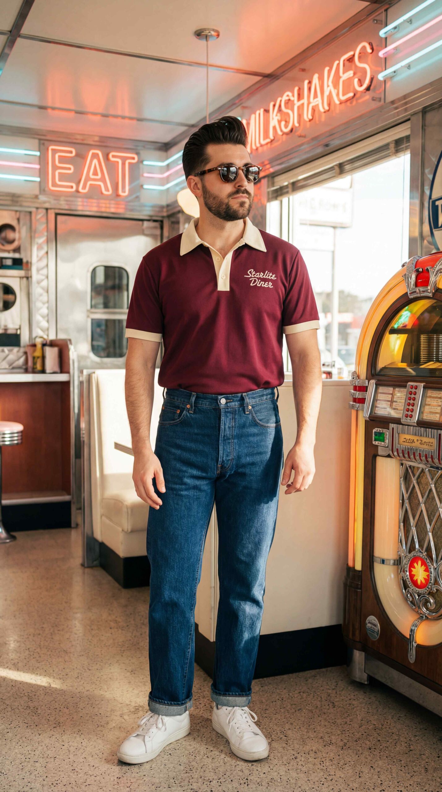 Retro Polo Shirt Outfit Men