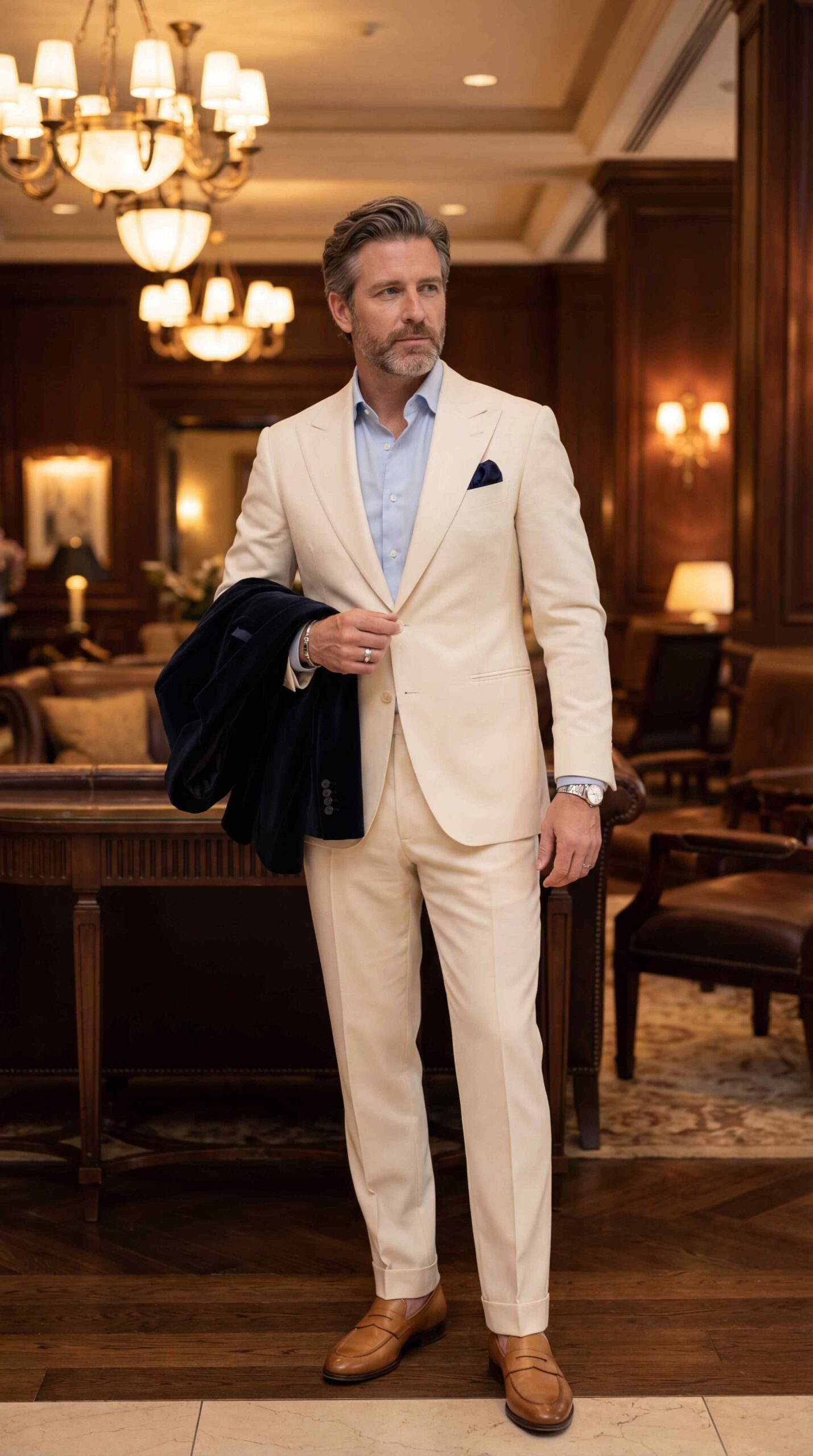Cream Semi Formal Men Outfit