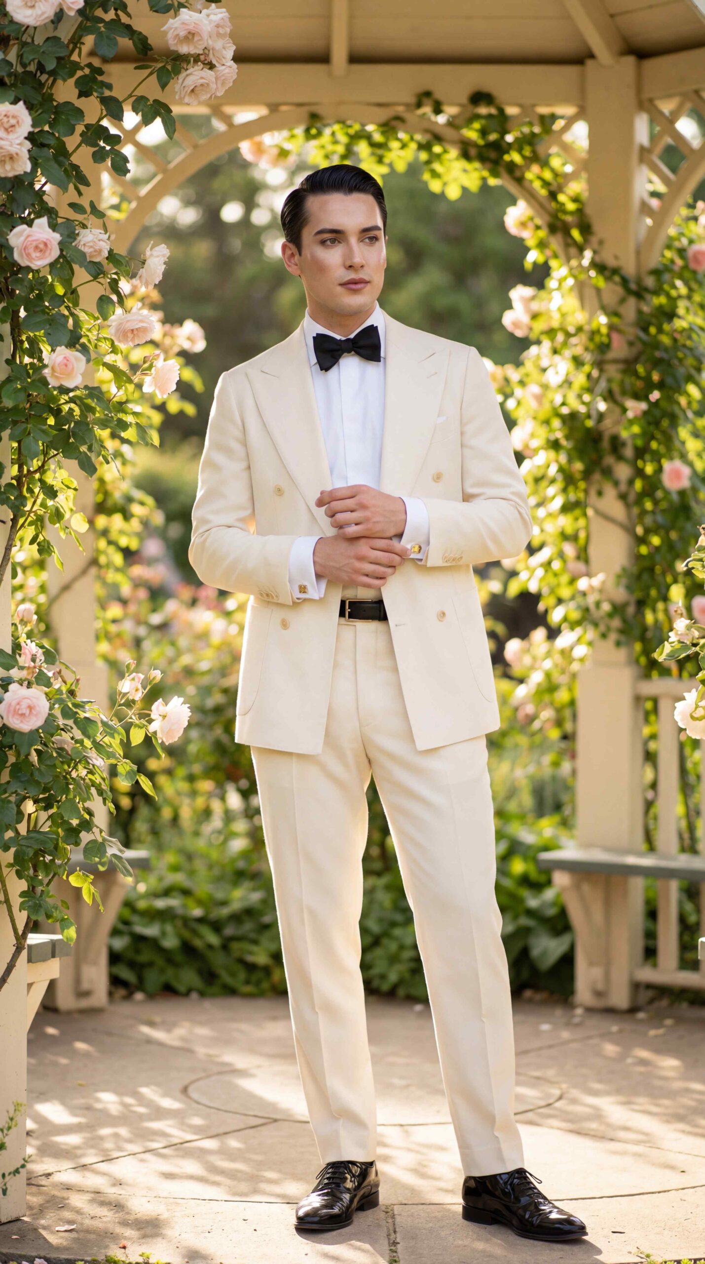 Cream Double-Breasted Suit