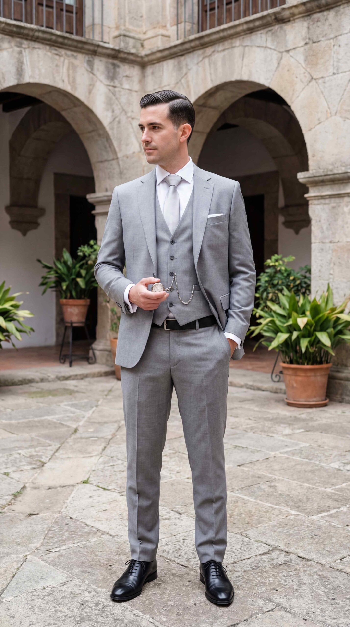 Light Gray Three-Piece Suit