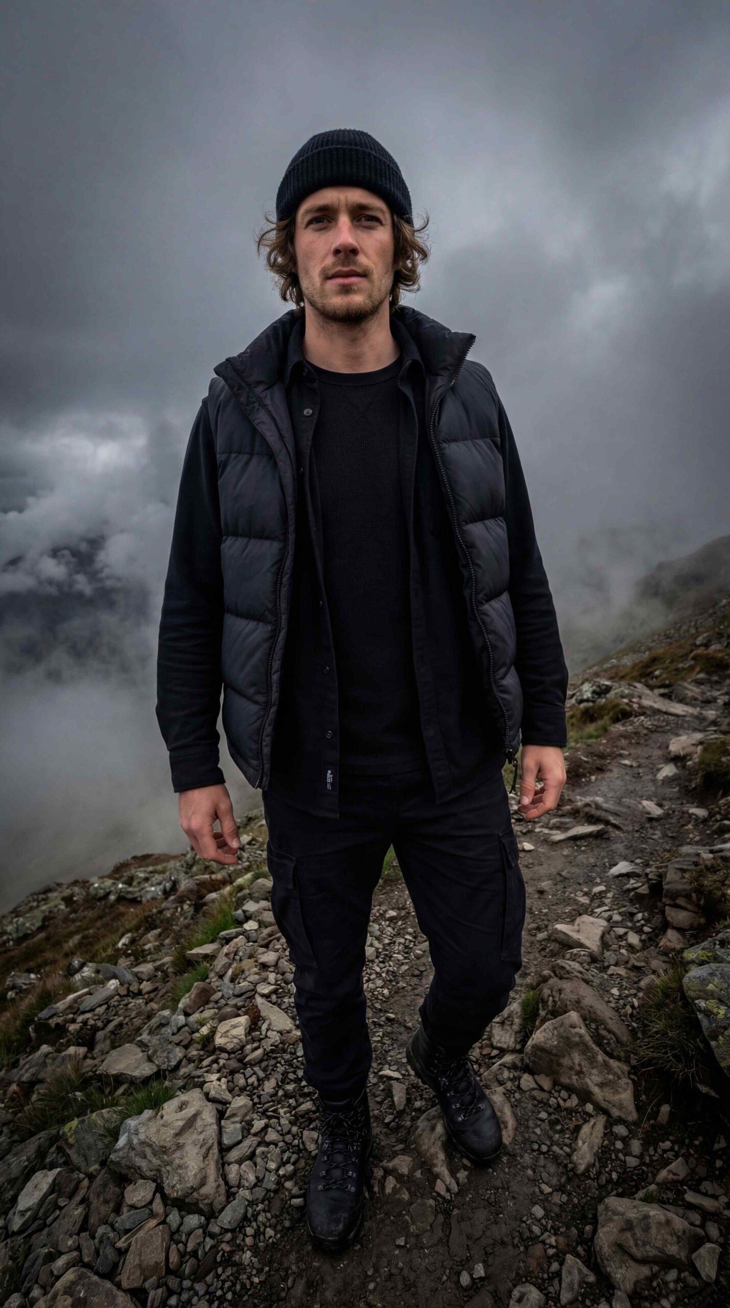 Layered All Black Outfit Men