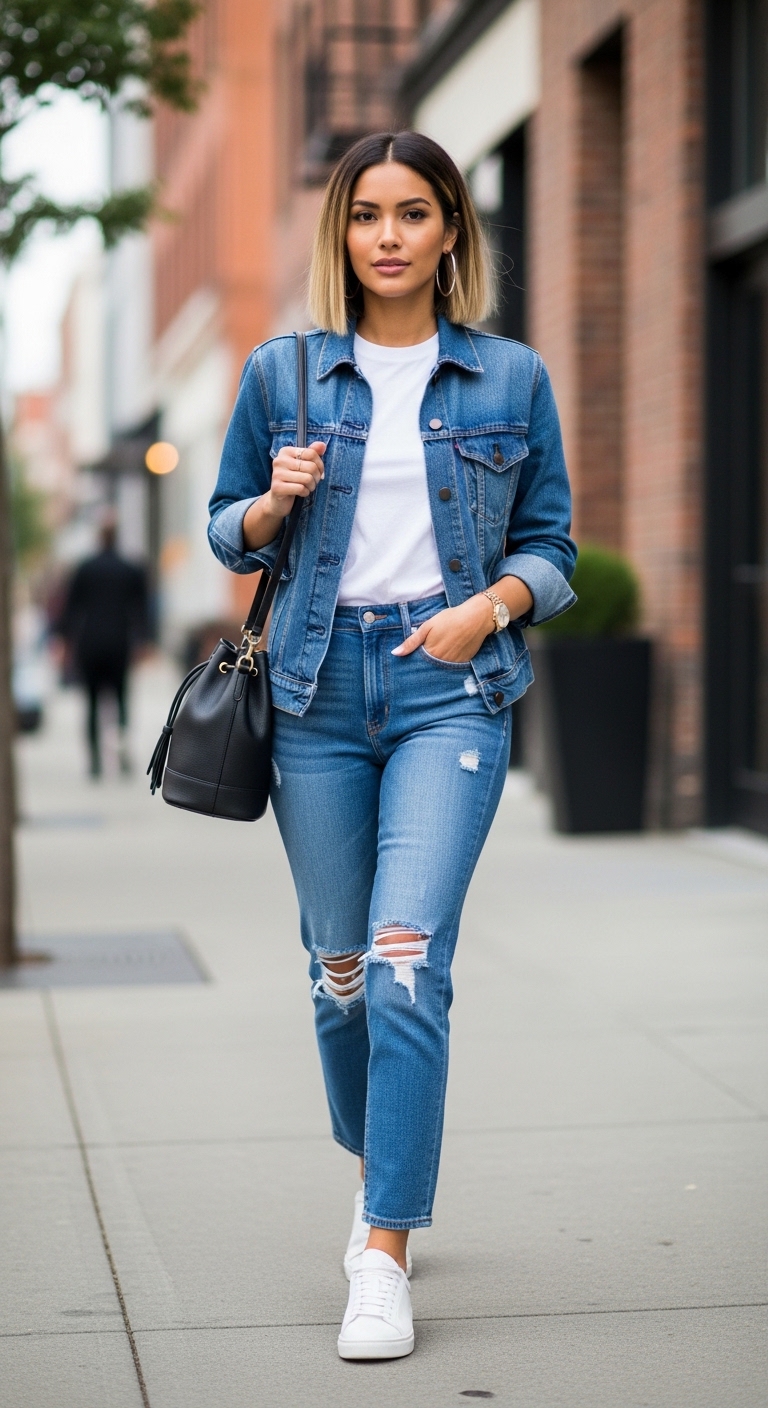 Denim-On-Denim Sporty