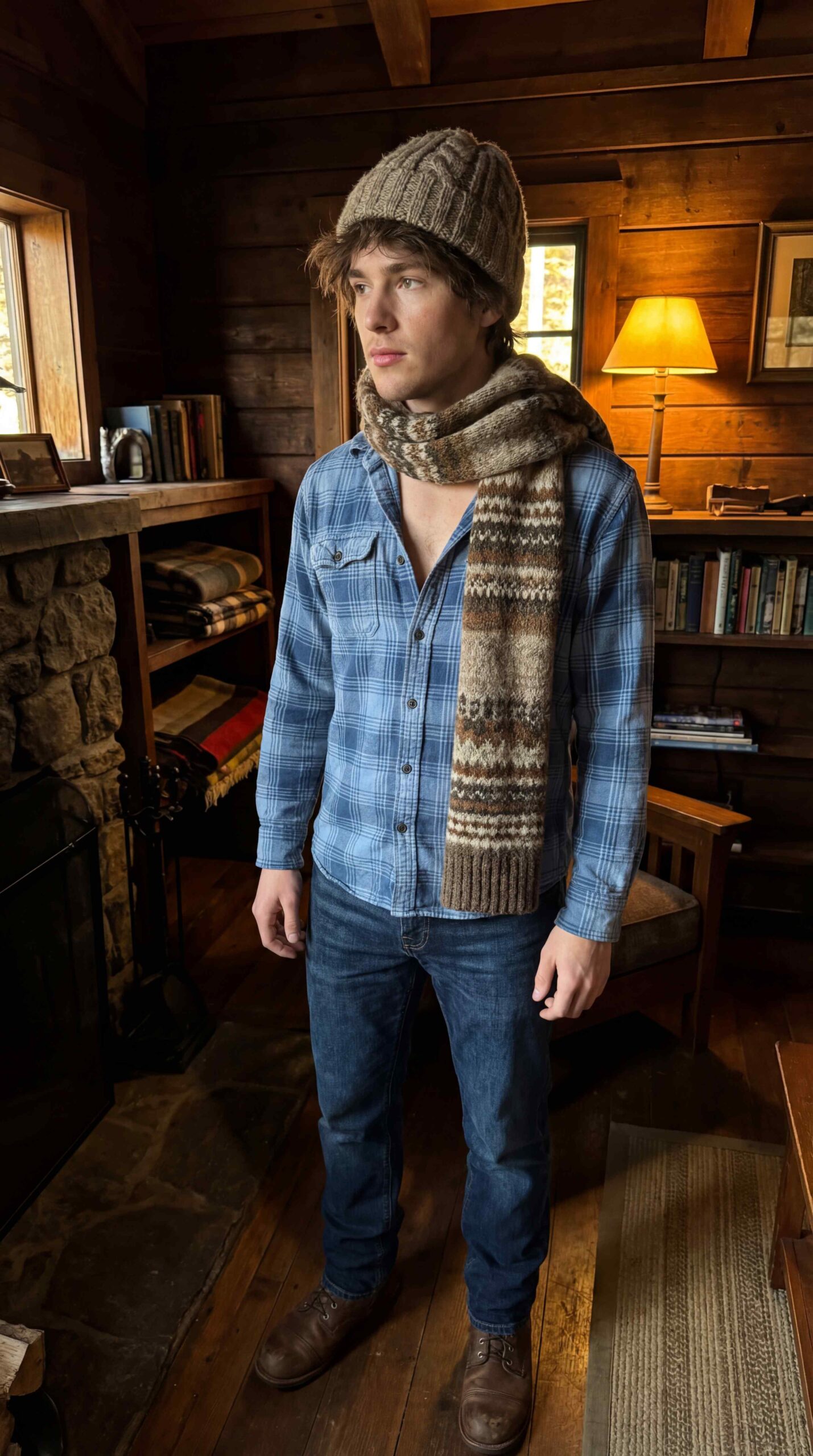 Blue Flannel Shirt Cozy