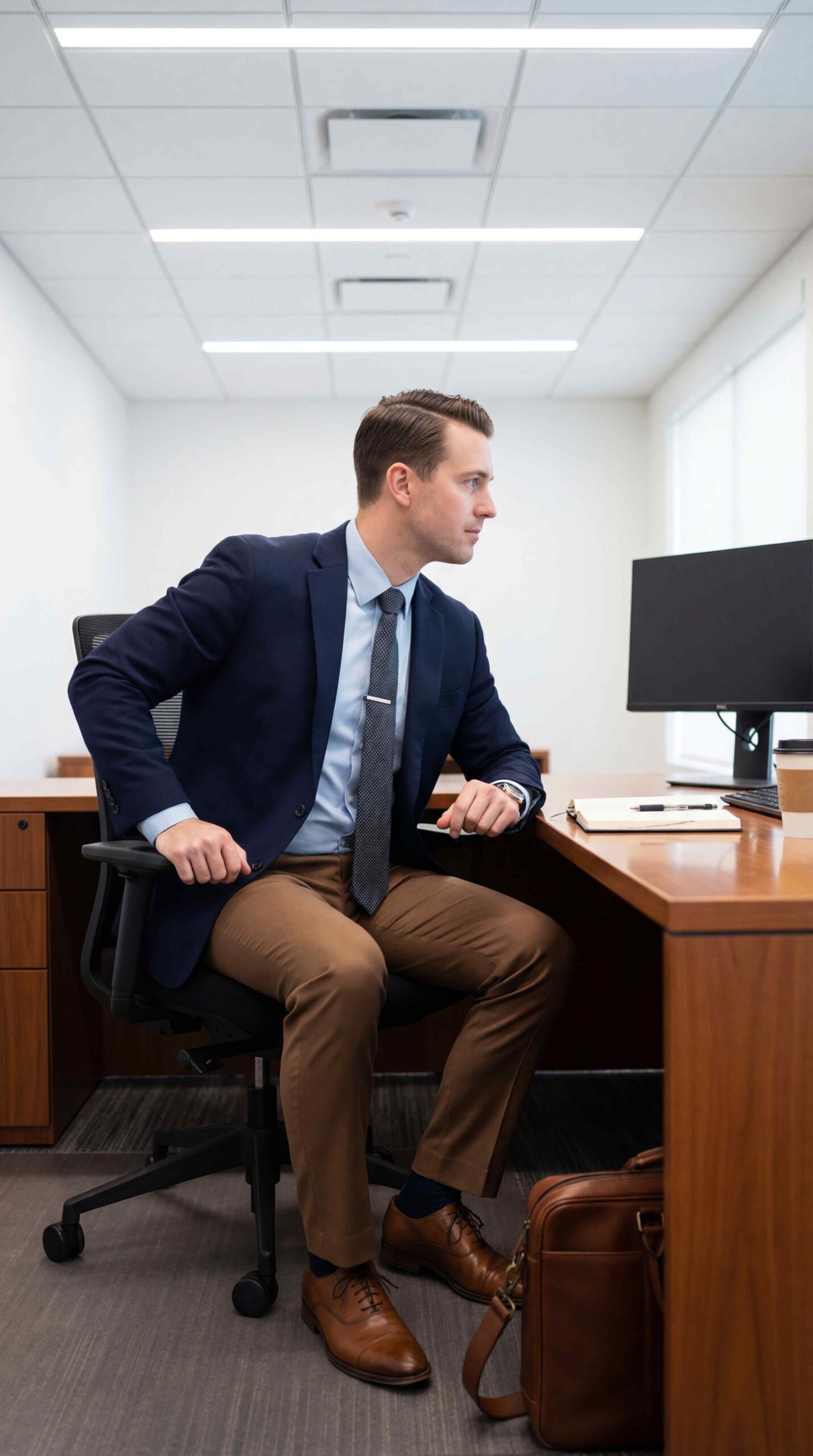 Brown Trousers Office Ready