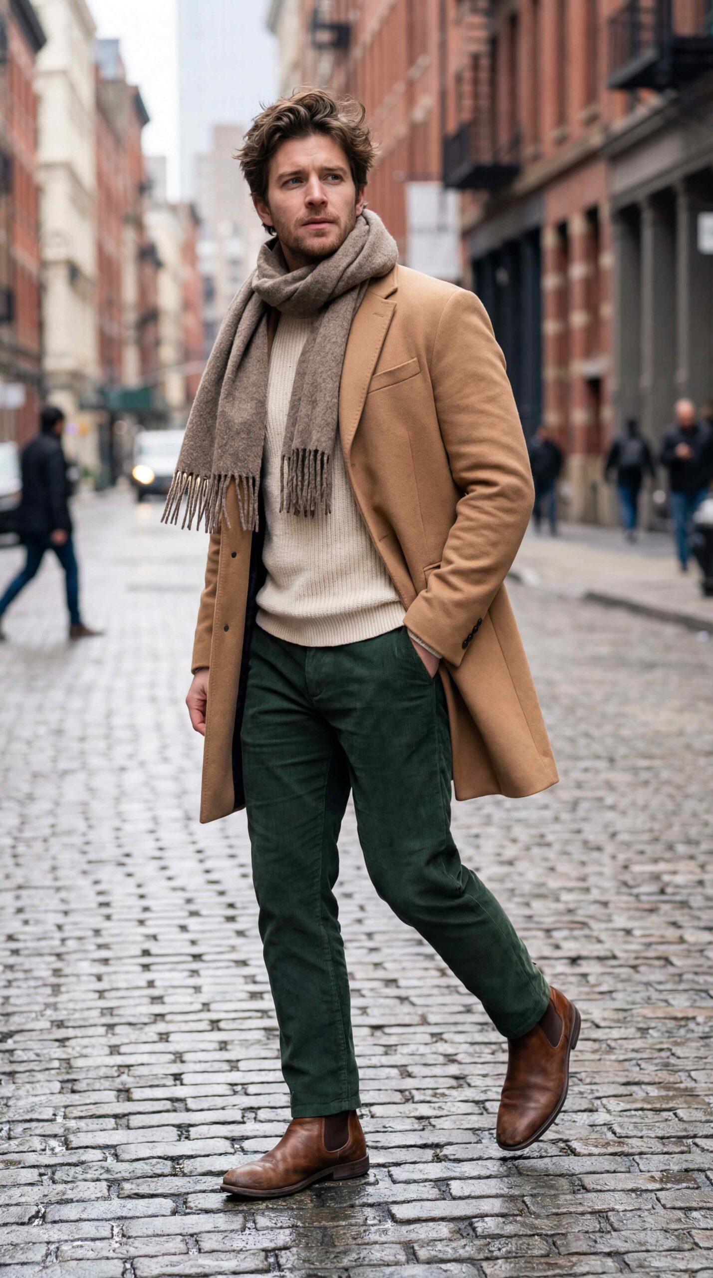 Chelsea Boots with Corduroy Pants