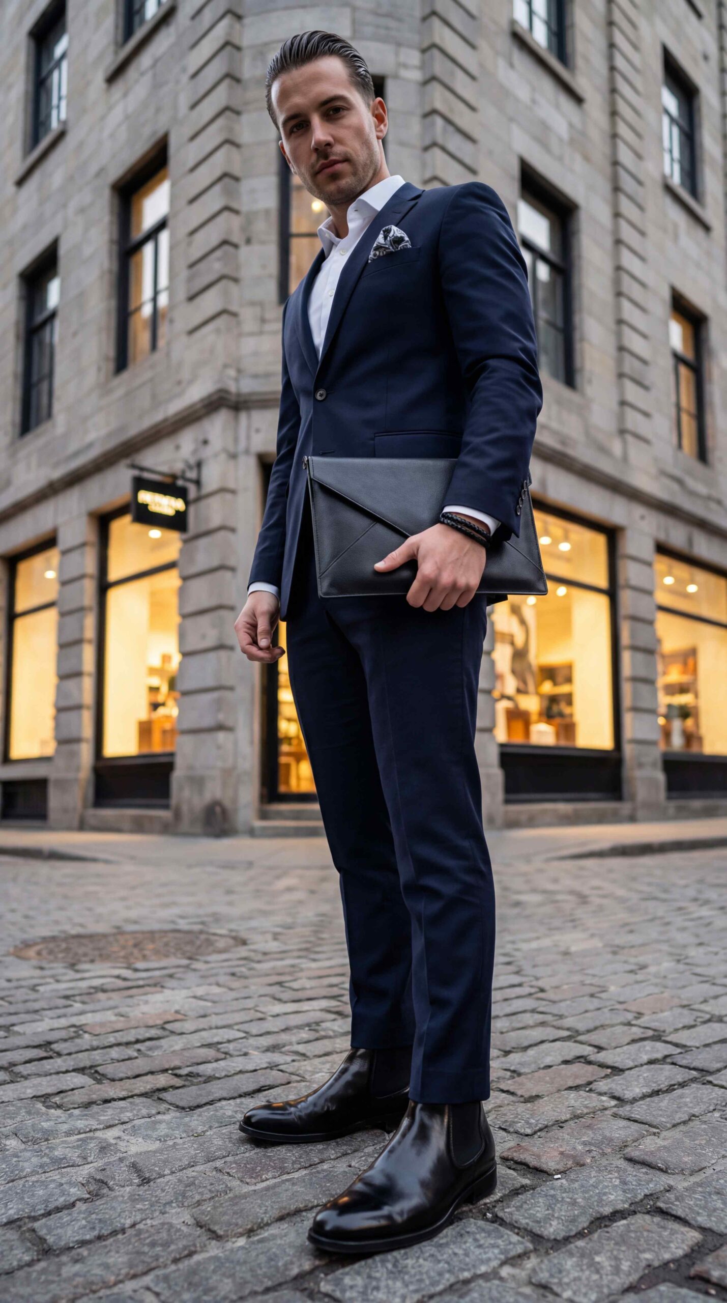 Chelsea Boots with Slim Suit