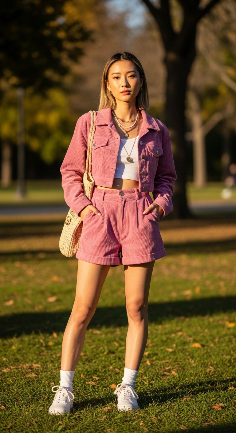 11 Cord Sets Outfit Women That Are Trending Now Casual Cord Shorts Set