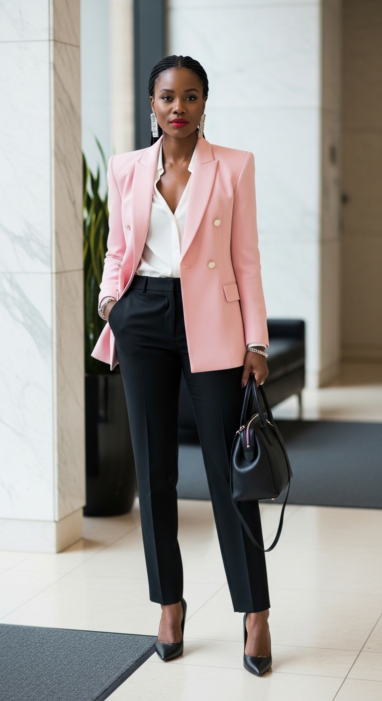 11 Easter Outfit Women That Look Stunning Pastel Pink Blazer