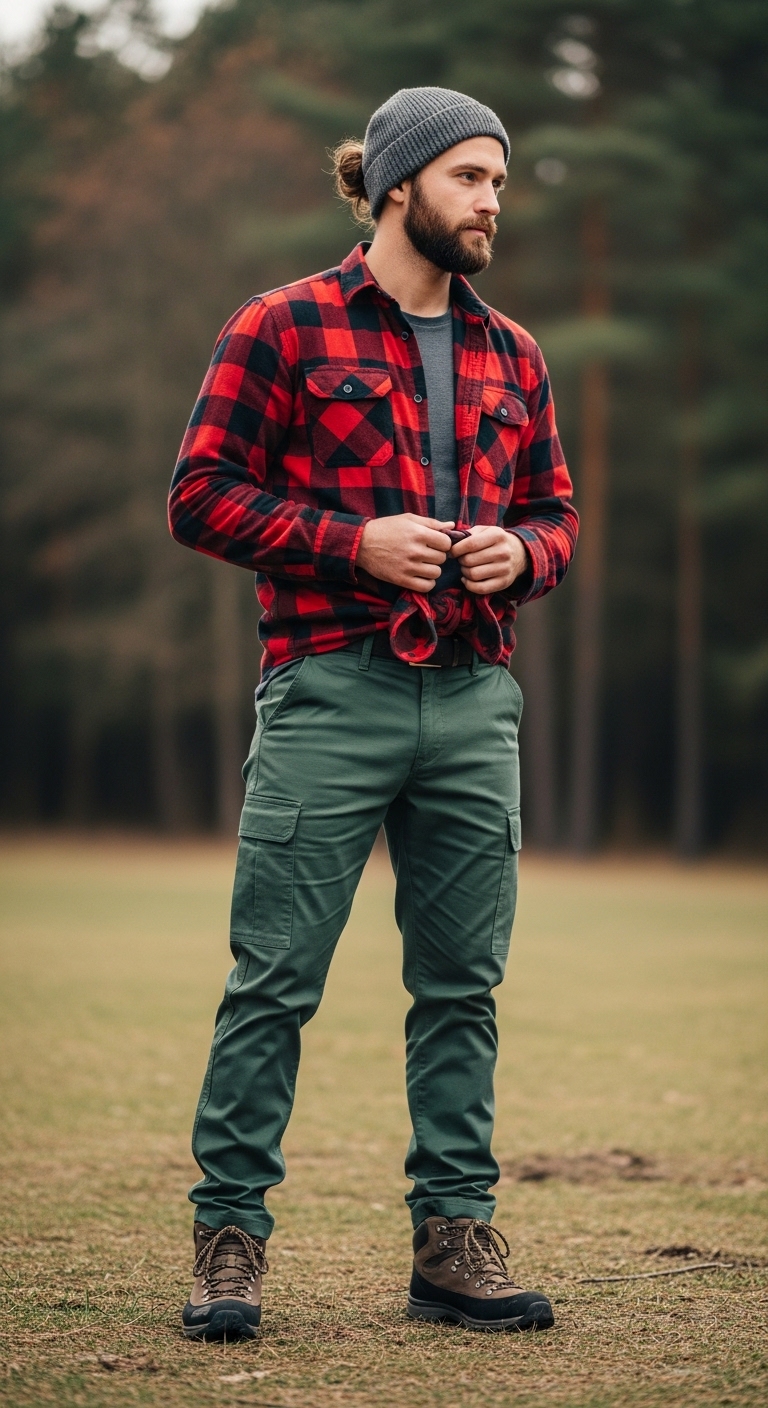 11 Green Pants Outfit Men Will Make You Beautiful Weekend Flannel Combo