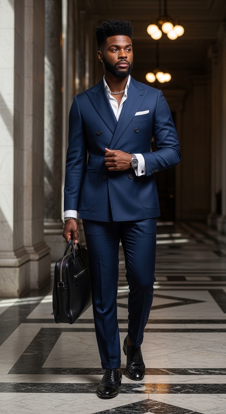 Navy Double-Breasted