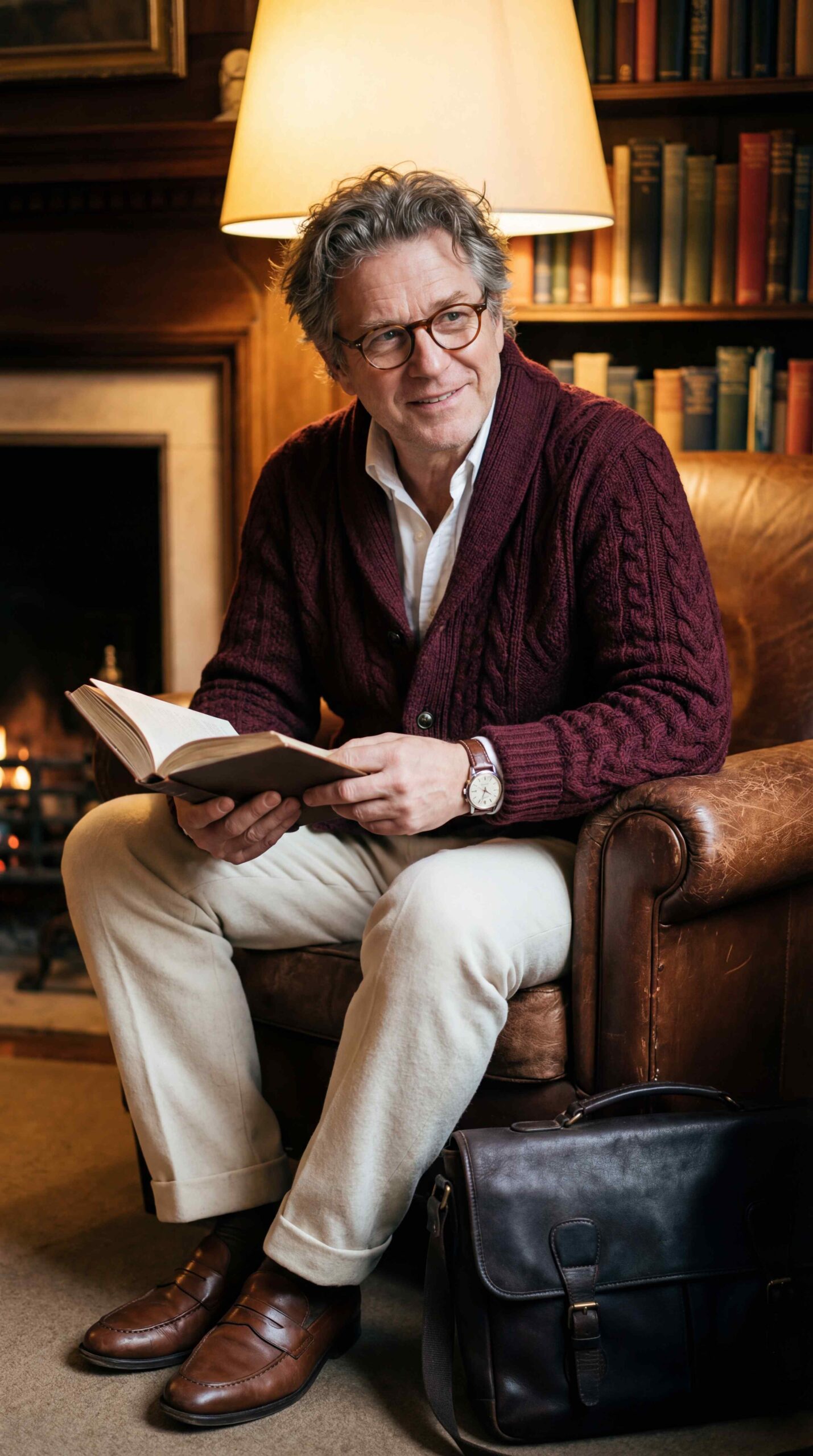 Cable Knit Cardigan Layered Look