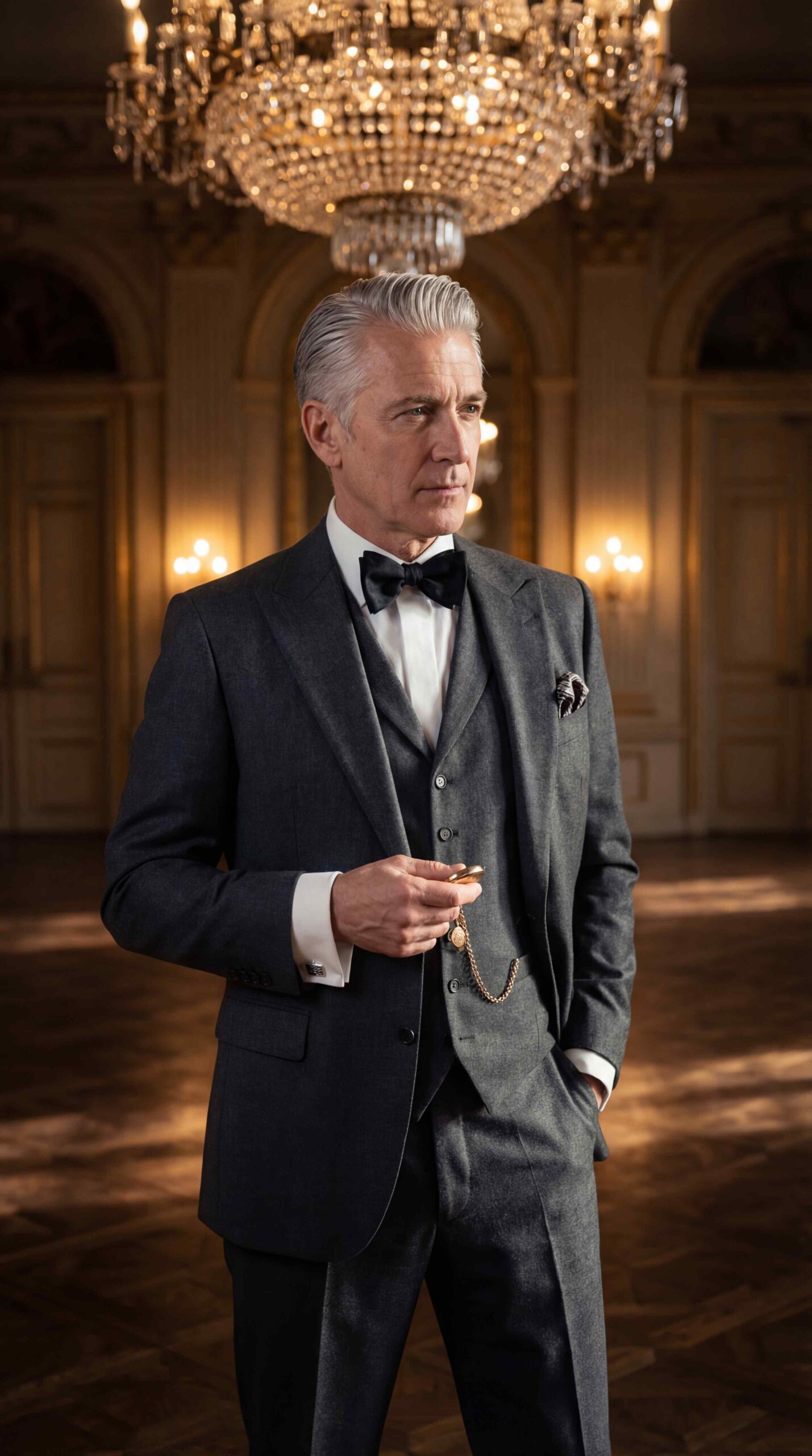 Charcoal Wool Three-Piece Suit