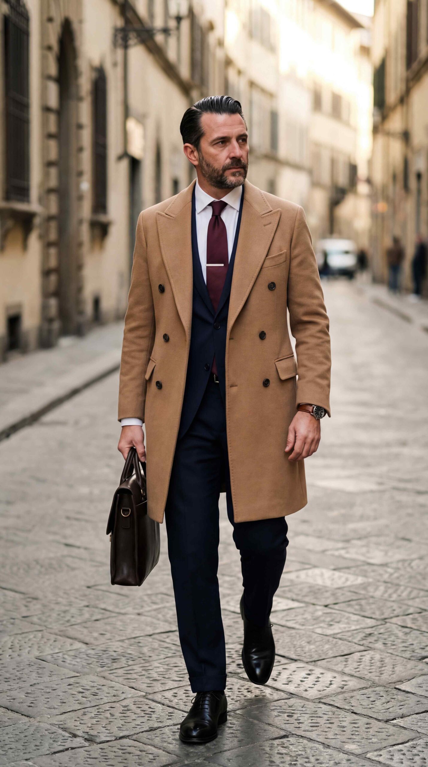 Double-Breasted Overcoat Street Style