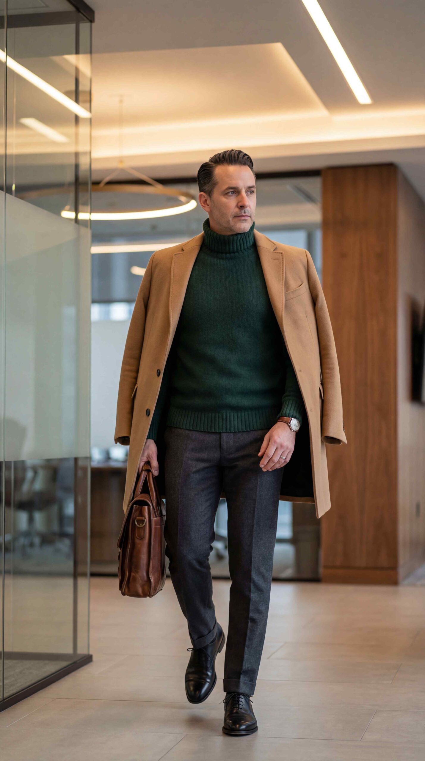 Wool Turtleneck Office Look