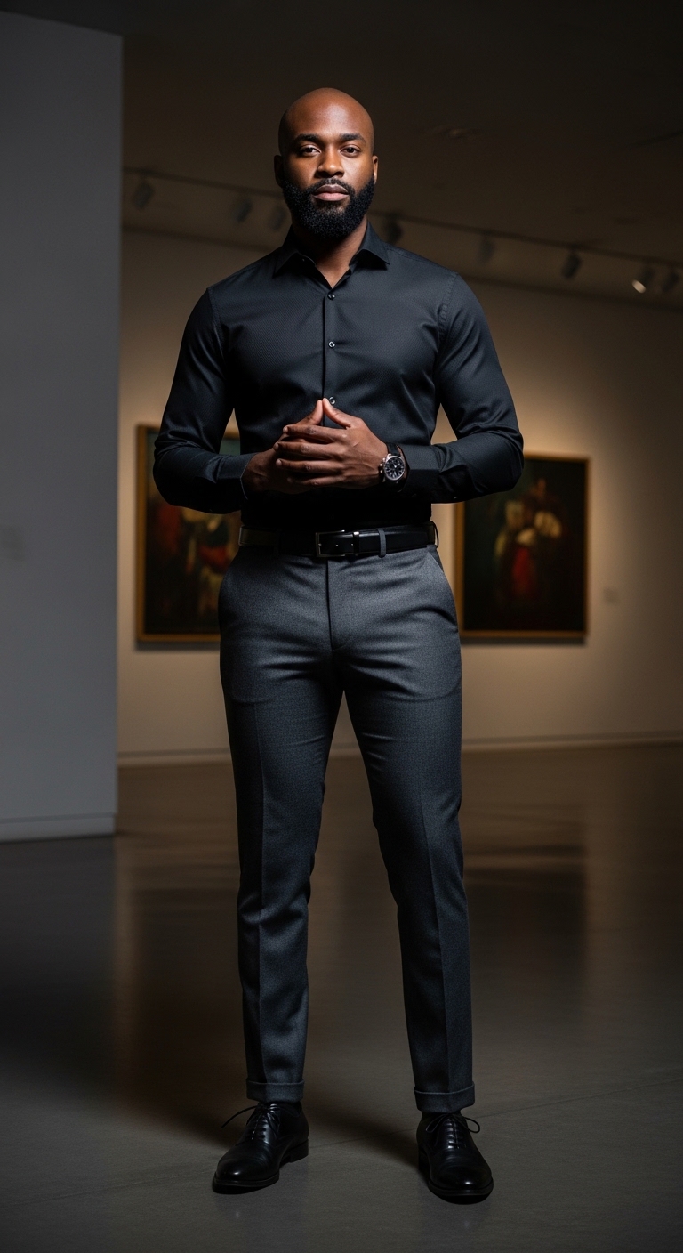 Black Shirt Outfit Men Edgy