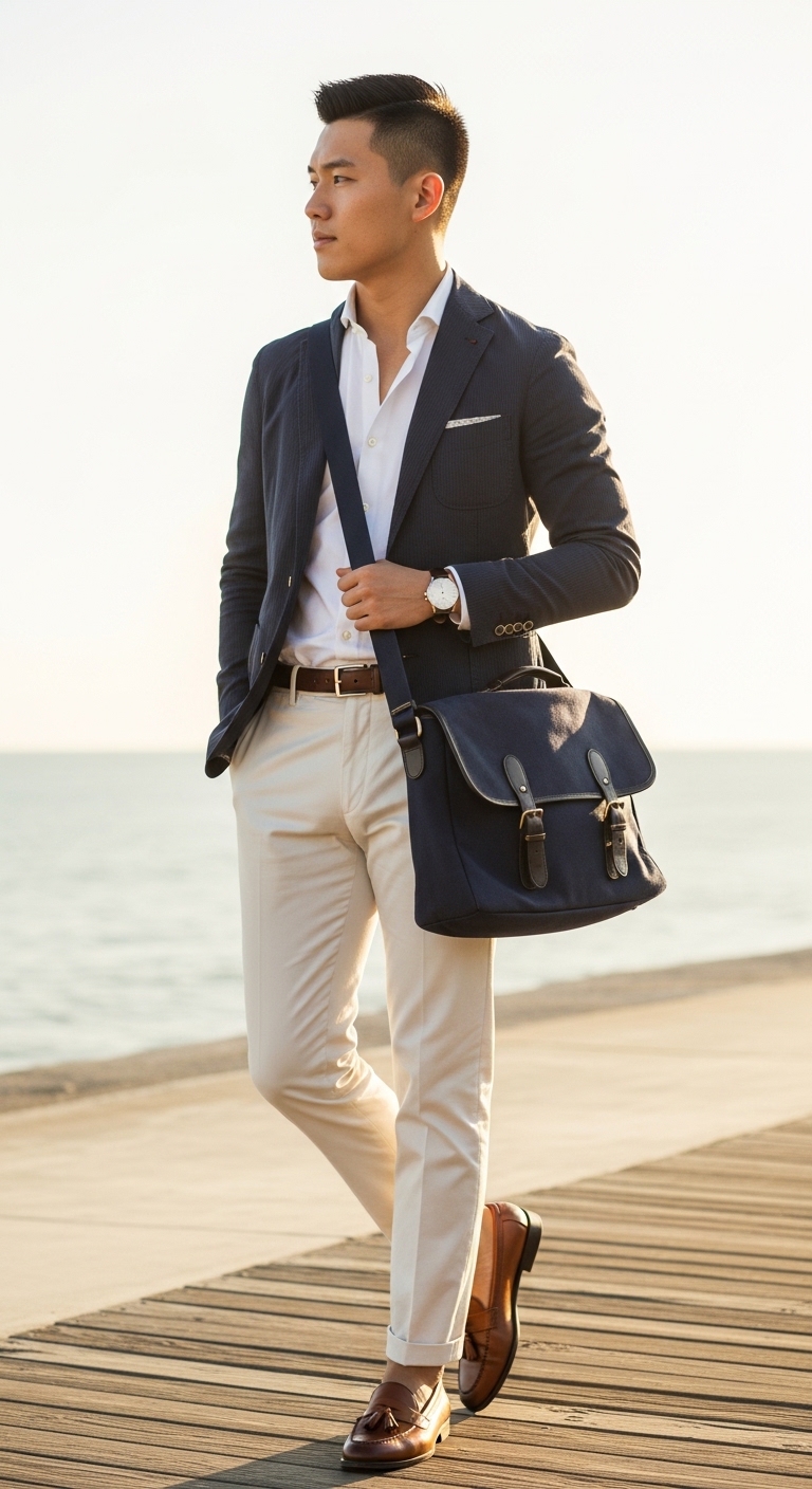 11 Smart Casual For Men Only Outfit Will Make You Beautiful Navy Seersucker Smart Casual