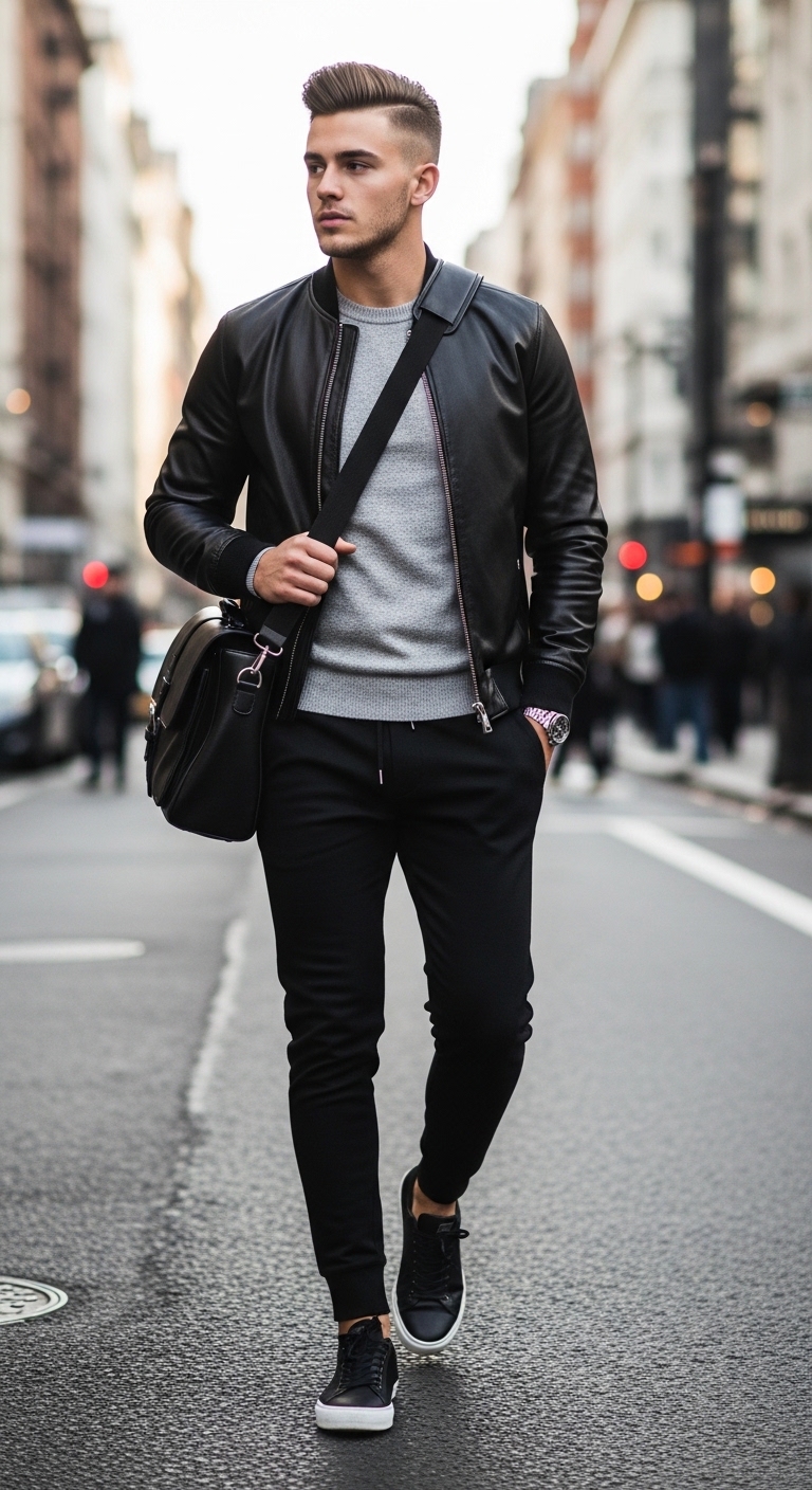 Classic Black Sweatpants Outfit Men