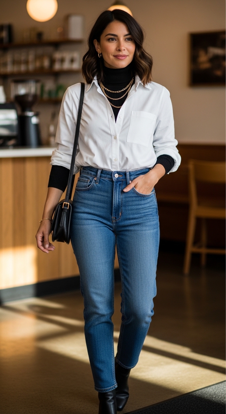White Shirt Layered Look