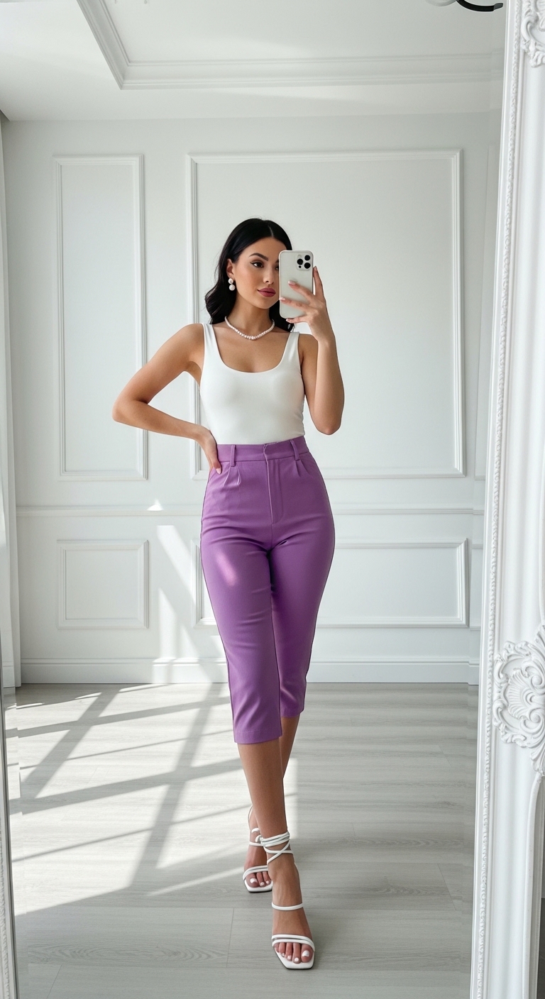 Tropical Print Capri Look