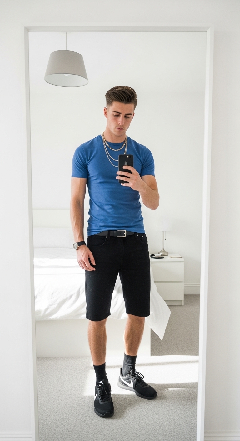 black denim jorts