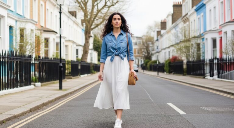 denim shirt outfit women